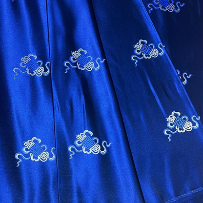 Chinese Brocade Fabric – Elegant Jacquard with 'Fu' Symbol, 29.5” Wide