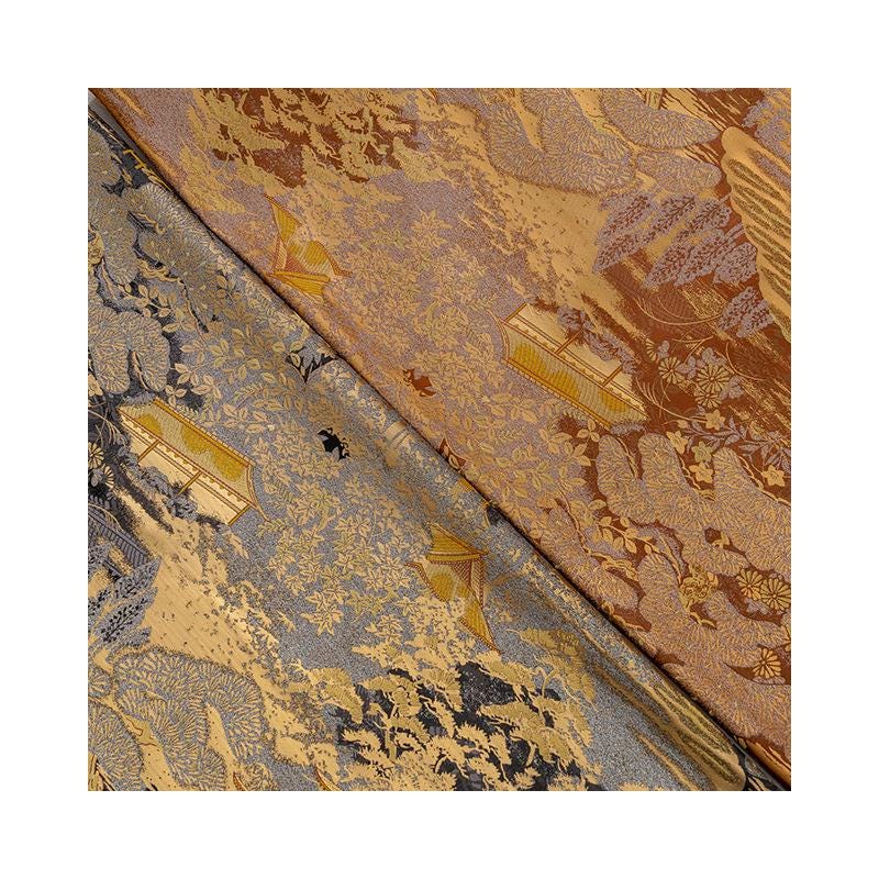 Nishijinori Jacquard Brocade Fabric: Japanese Floral Sewing Material, 59"Wide