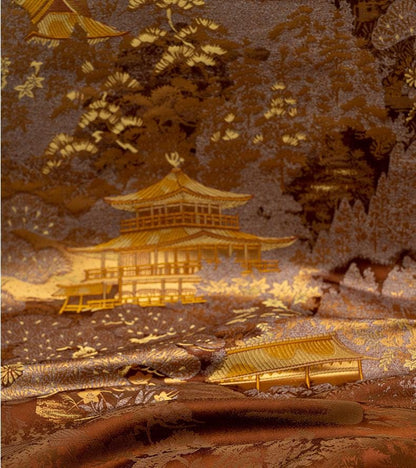 Nishijinori Jacquard Brocade Fabric: Japanese Floral Sewing Material, 59"Wide