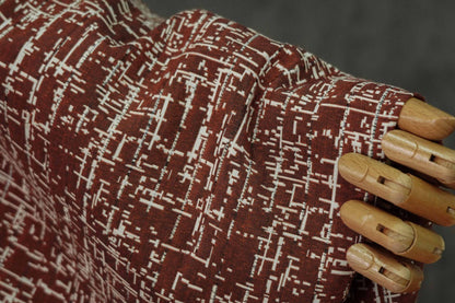 Green Abstract Jacquard Fabric, Cotton Polyester Blend, 59" Wide