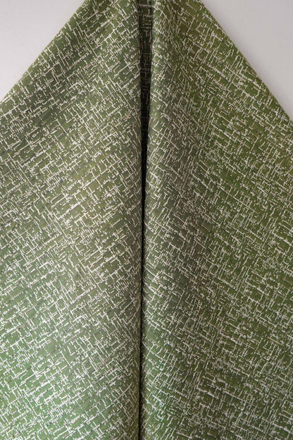 Green Abstract Jacquard Fabric, Cotton Polyester Blend, 59" Wide