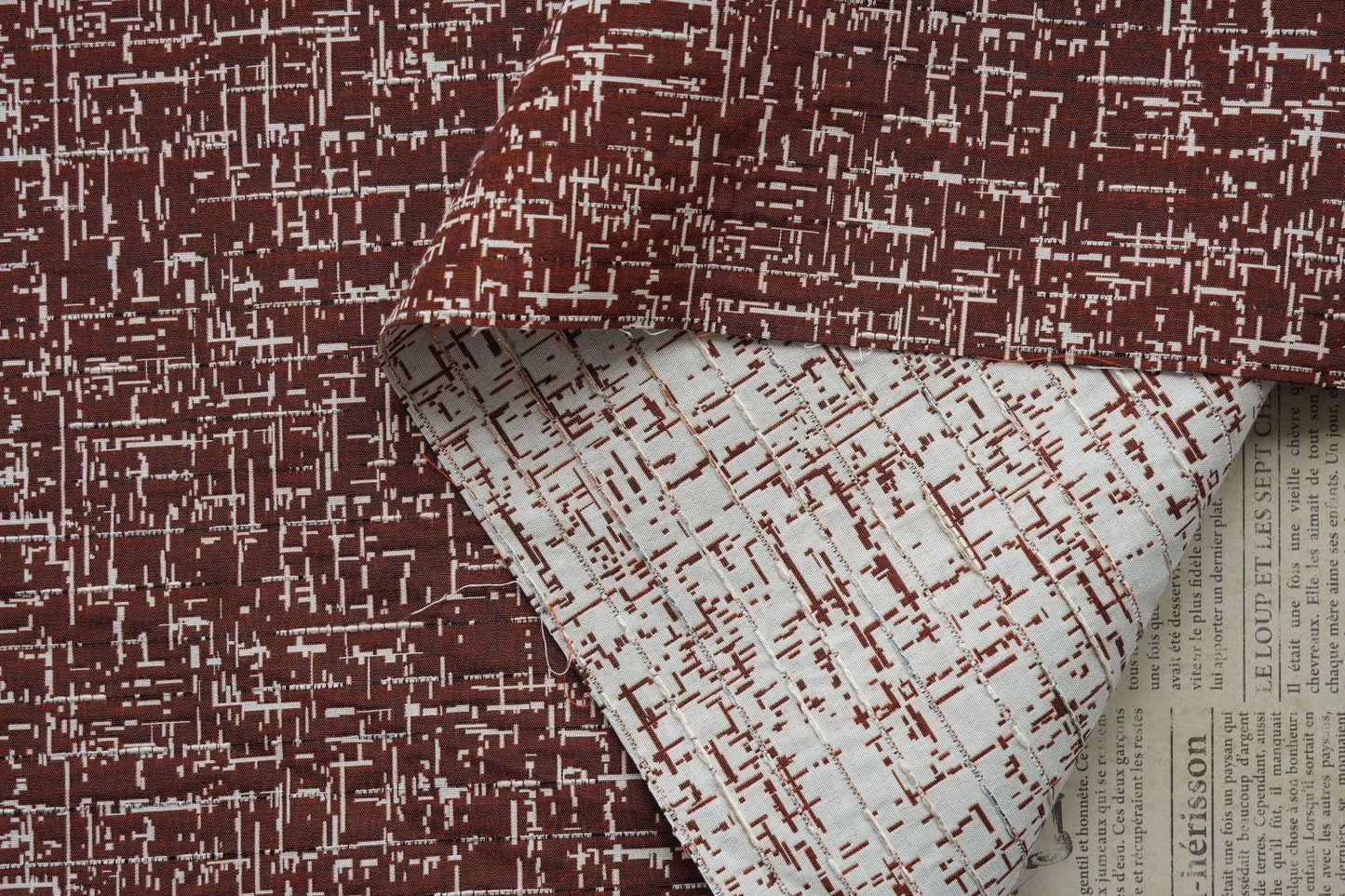 Green Abstract Jacquard Fabric, Cotton Polyester Blend, 59" Wide