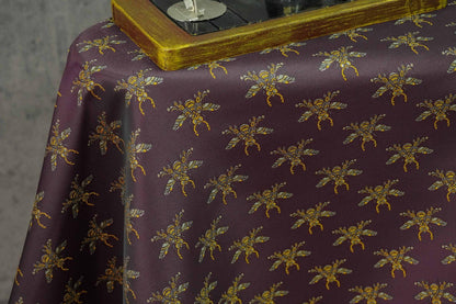 Plum Red Bee Jacquard Brocade Fabric – Asian Style, 63" Wide