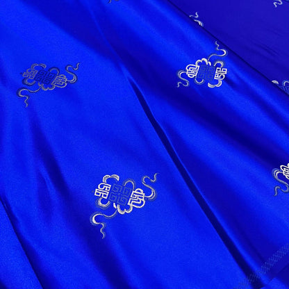 Chinese Brocade Fabric – Elegant Jacquard with 'Fu' Symbol, 29.5” Wide