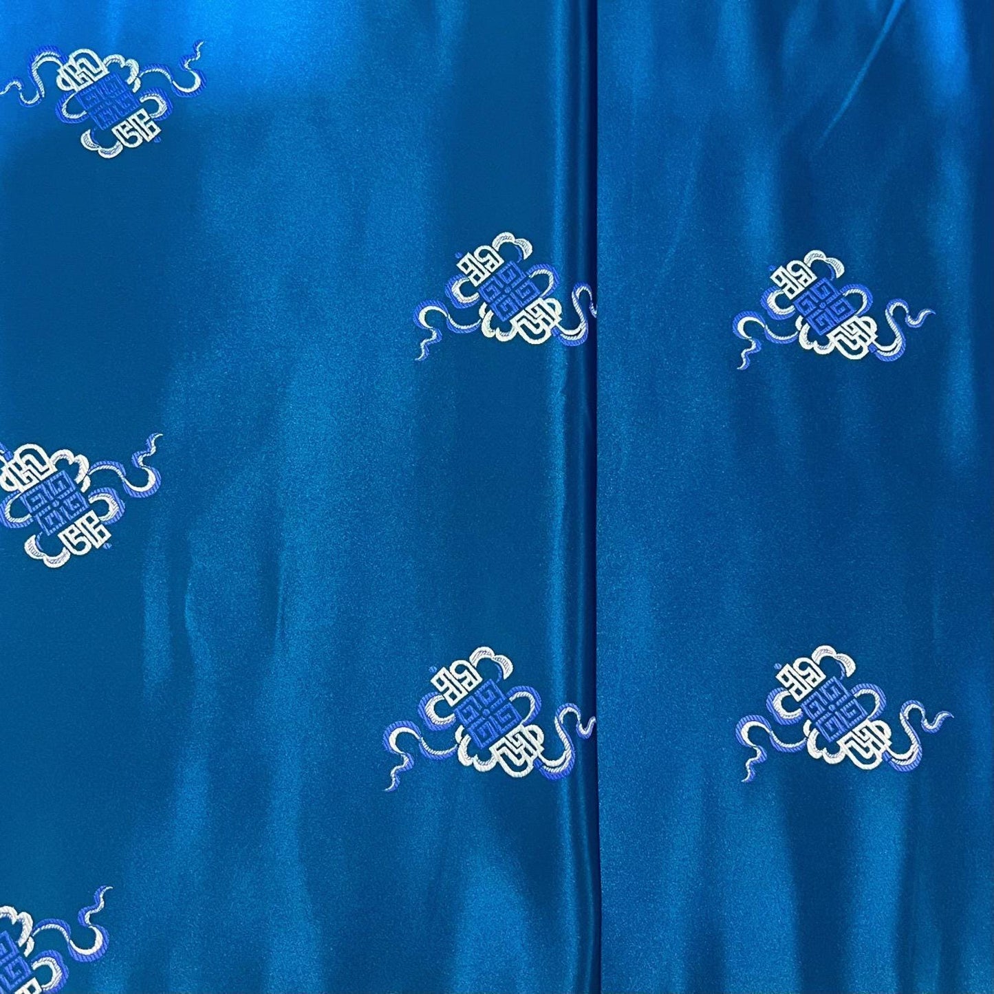 Chinese Brocade Fabric – Elegant Jacquard with 'Fu' Symbol, 29.5” Wide