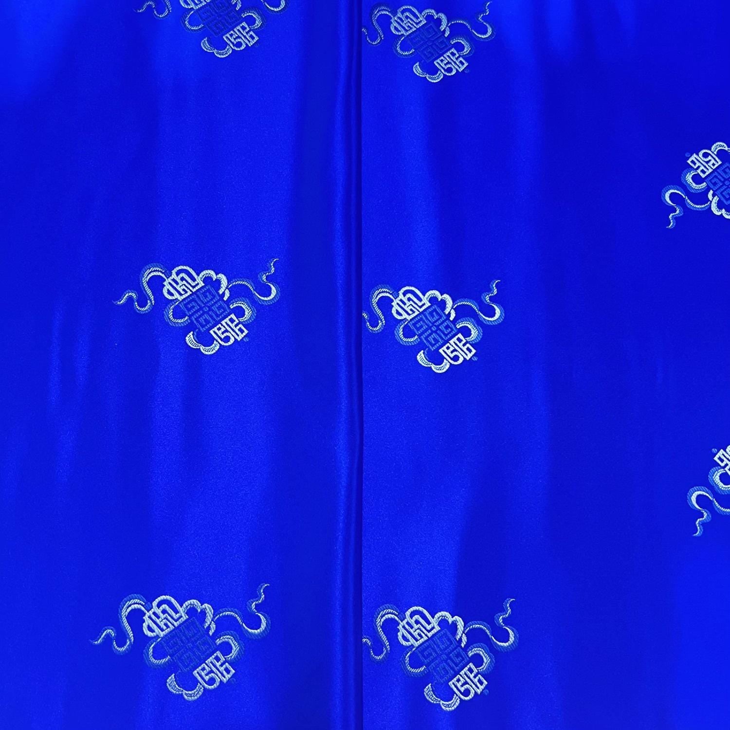 Chinese Brocade Fabric – Elegant Jacquard with 'Fu' Symbol, 29.5” Wide