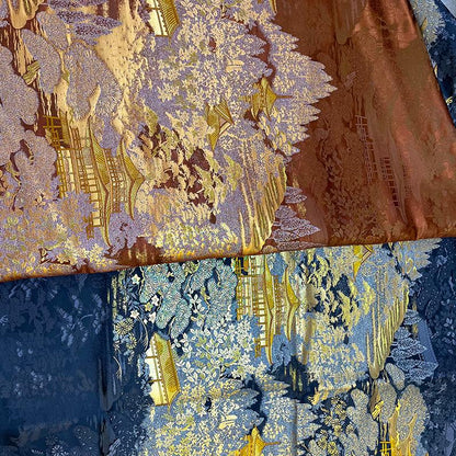 Nishijinori Jacquard Brocade Fabric: Japanese Floral Sewing Material, 59"Wide