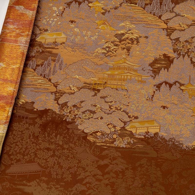 Nishijinori Jacquard Brocade Fabric: Japanese Floral Sewing Material, 59"Wide