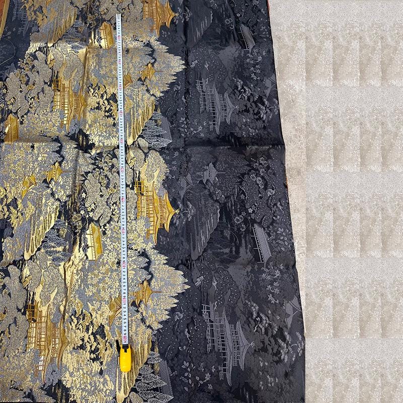 Nishijinori Jacquard Brocade Fabric: Japanese Floral Sewing Material, 59"Wide
