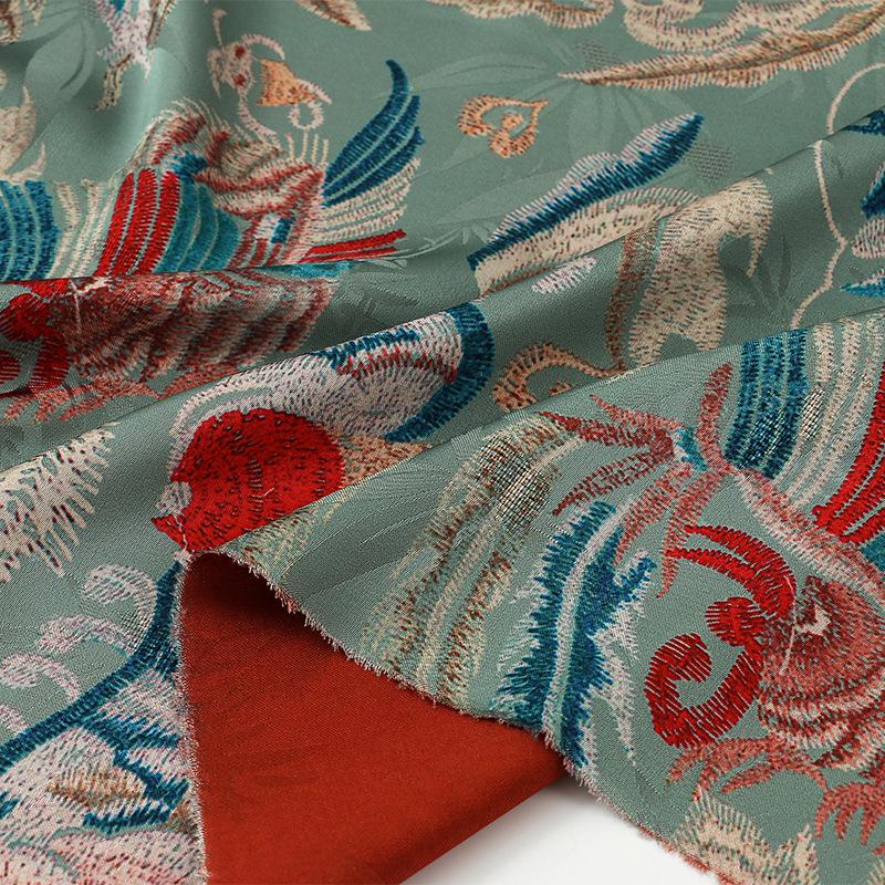 Satin Jacquard Fabric: 59"W Digital Print Shantung Silk - Upholstery, Costume, Decor