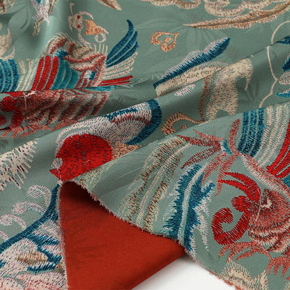 Satin Jacquard Fabric: 59"W Digital Print Shantung Silk - Upholstery, Costume, Decor