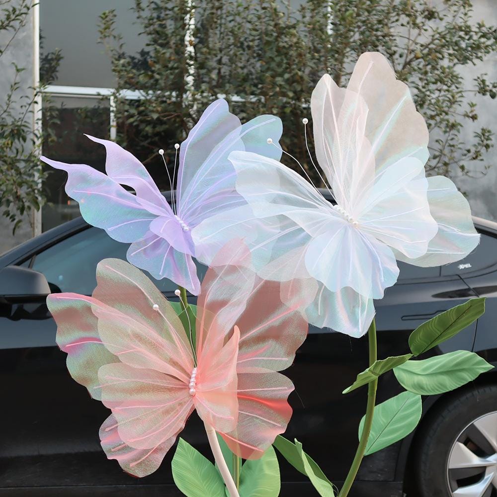 Large Silk Butterfly: Wedding Decor, Floral Centerpiece, Photo Booth Prop