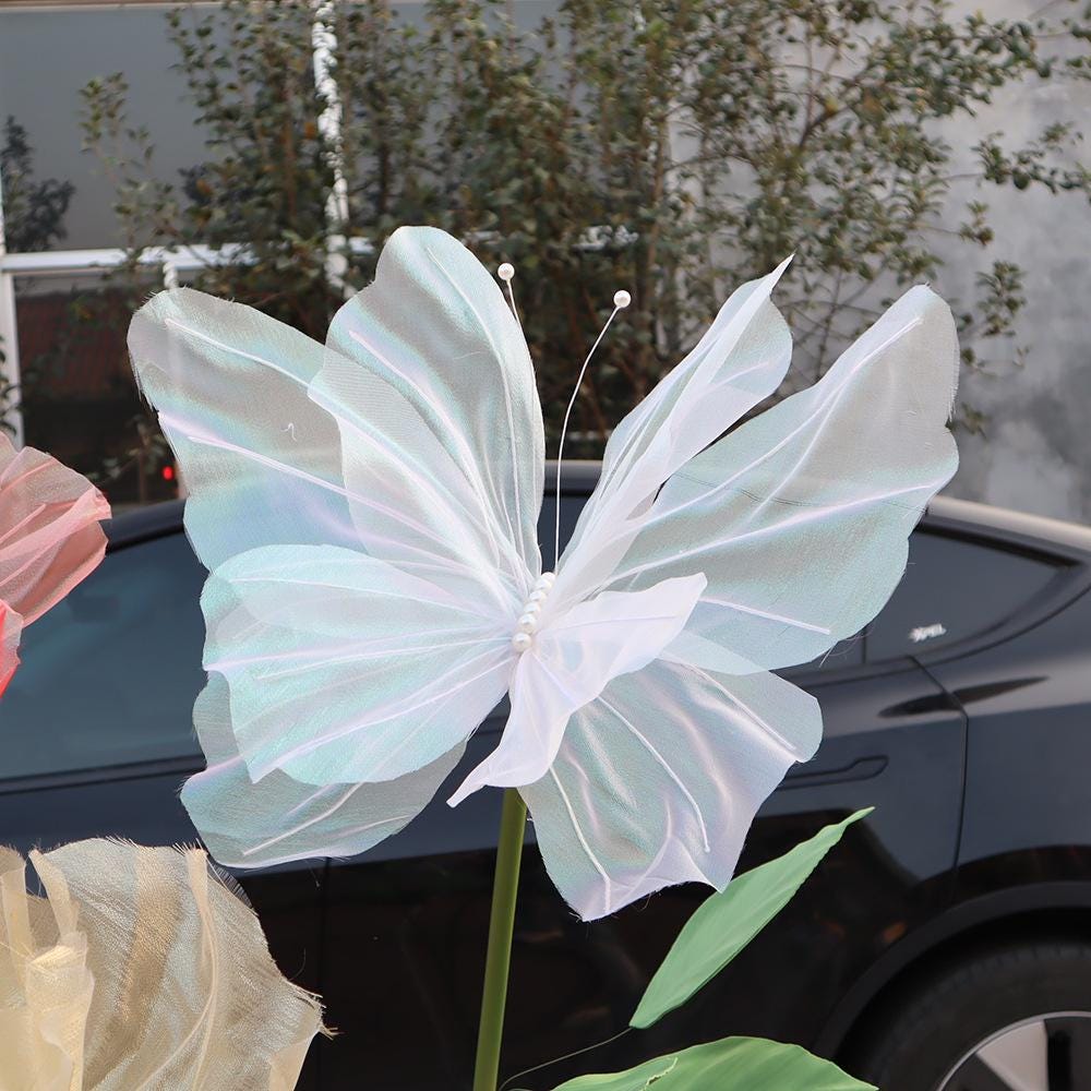 Large Silk Butterfly: Wedding Decor, Floral Centerpiece, Photo Booth Prop