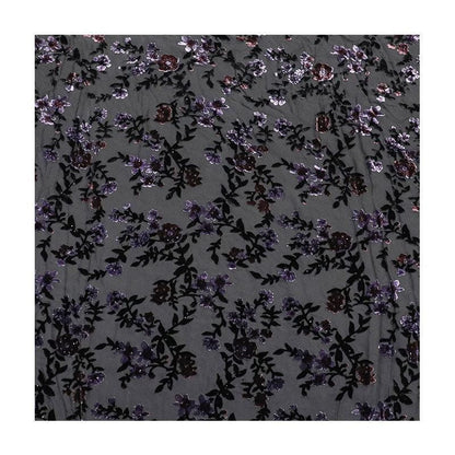 Burnout Floral Viscose Velvet Fabric: Soft Drape for Kimono, Costume