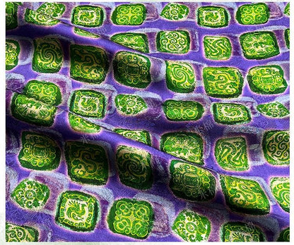 Emerald Jade Xiangyunsha Fabric: Chinese Jacquard Rayon for Dressmaking