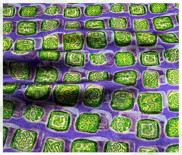 Emerald Jade Xiangyunsha Fabric: Chinese Jacquard Rayon for Dressmaking