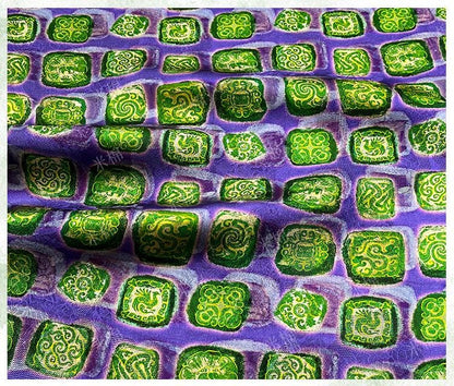 Emerald Jade Xiangyunsha Fabric: Chinese Jacquard Rayon for Dressmaking