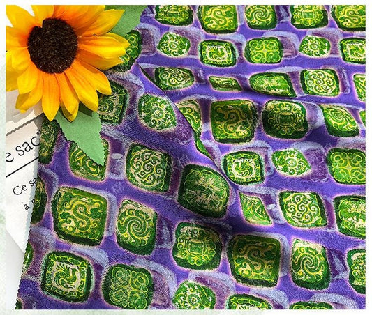 Emerald Jade Xiangyunsha Fabric: Chinese Jacquard Rayon for Dressmaking