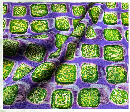 Emerald Jade Xiangyunsha Fabric: Chinese Jacquard Rayon for Dressmaking