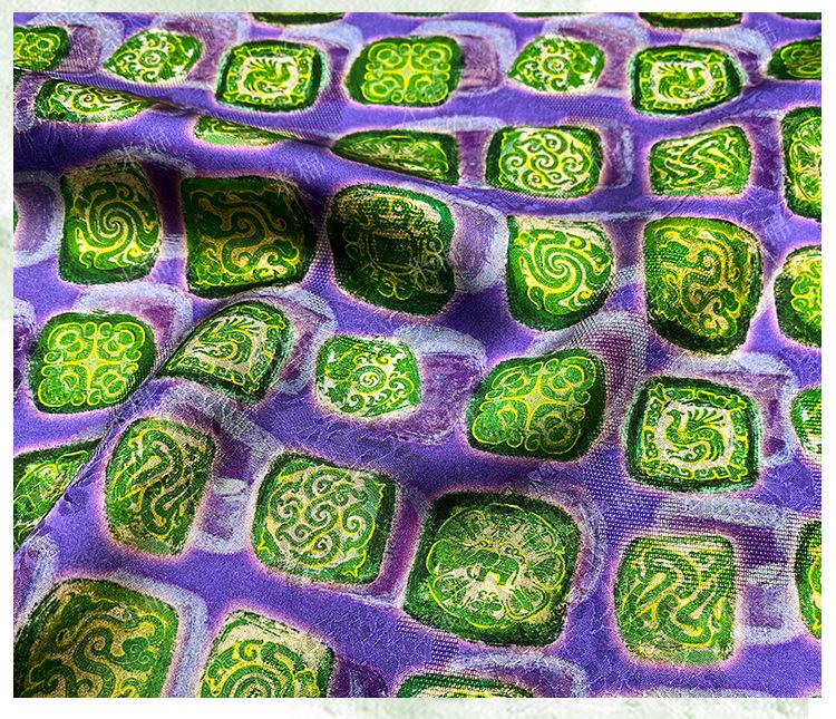 Emerald Jade Xiangyunsha Fabric: Chinese Jacquard Rayon for Dressmaking