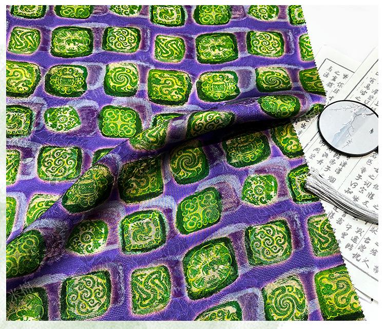 Emerald Jade Xiangyunsha Fabric: Chinese Jacquard Rayon for Dressmaking