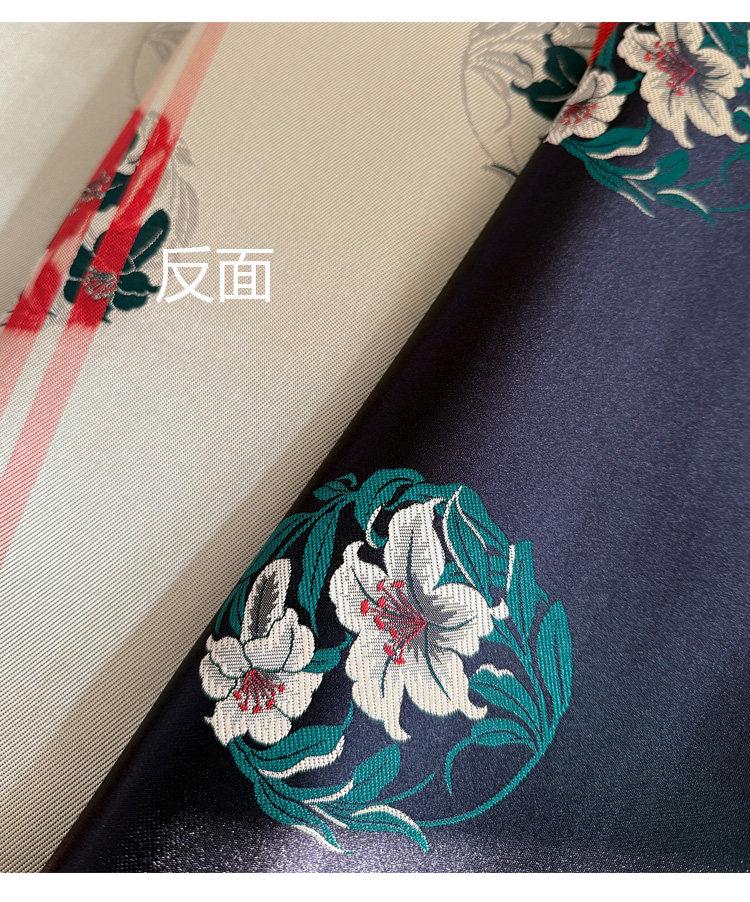 Floral Chinese Silk Satin Fabric – Modern Hanfu & Qipao, Dressmaking, DIY Craft Fabric, 29"Wide