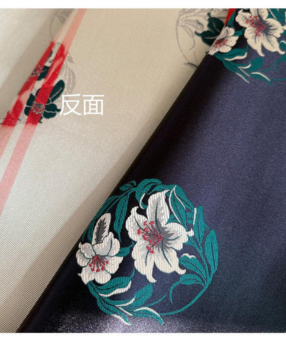 Floral Chinese Silk Satin Fabric – Modern Hanfu & Qipao, Dressmaking, DIY Craft Fabric, 29"Wide