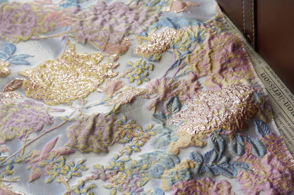 Floral Jacquard Fabric – Gold Embellished, 58" Wide