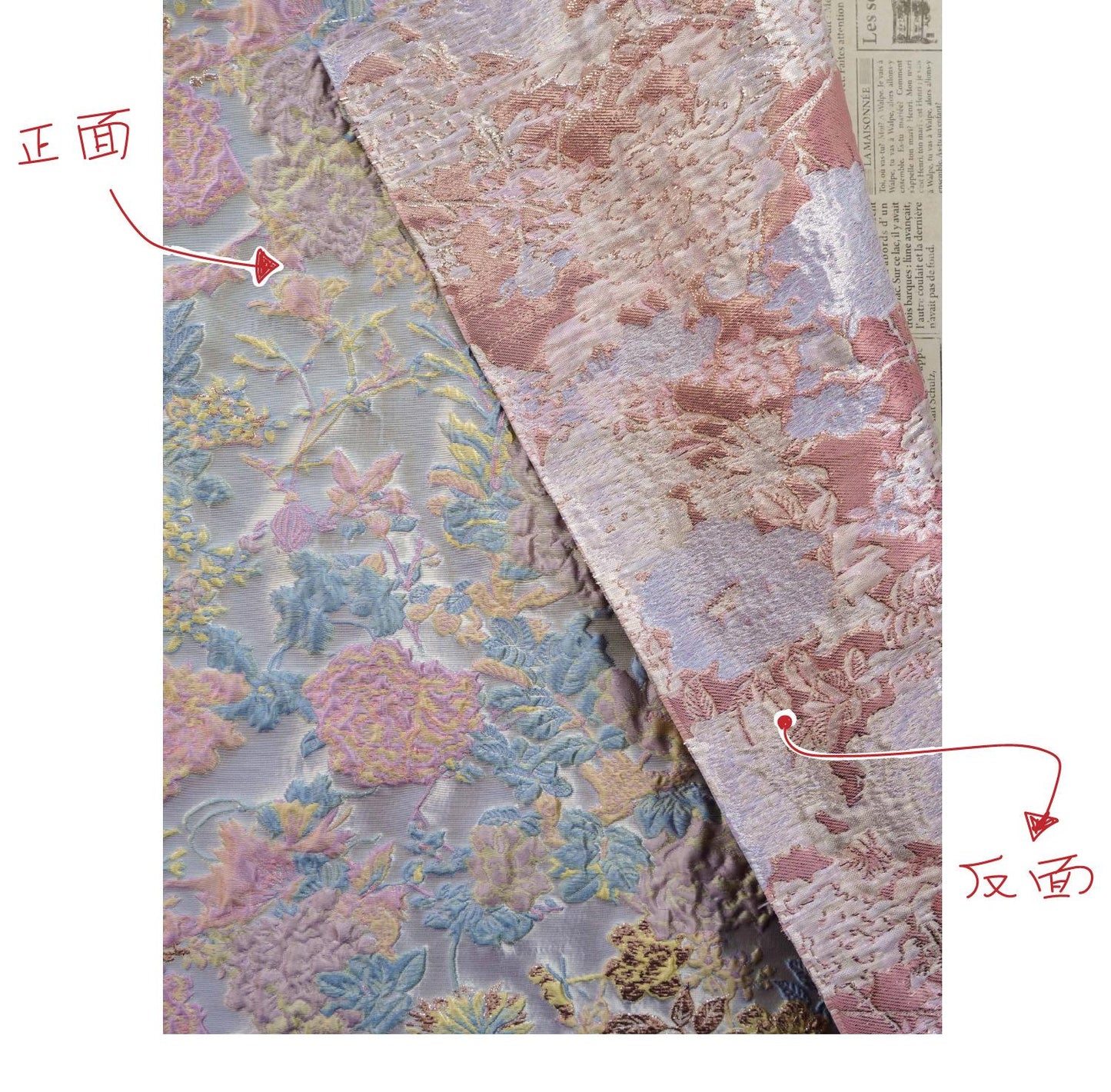 Floral Jacquard Fabric – Gold Embellished, 58" Wide