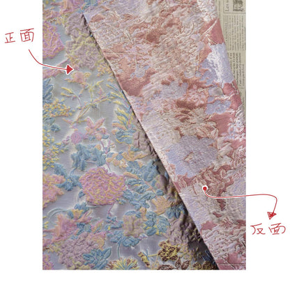 Floral Jacquard Fabric – Gold Embellished, 58" Wide