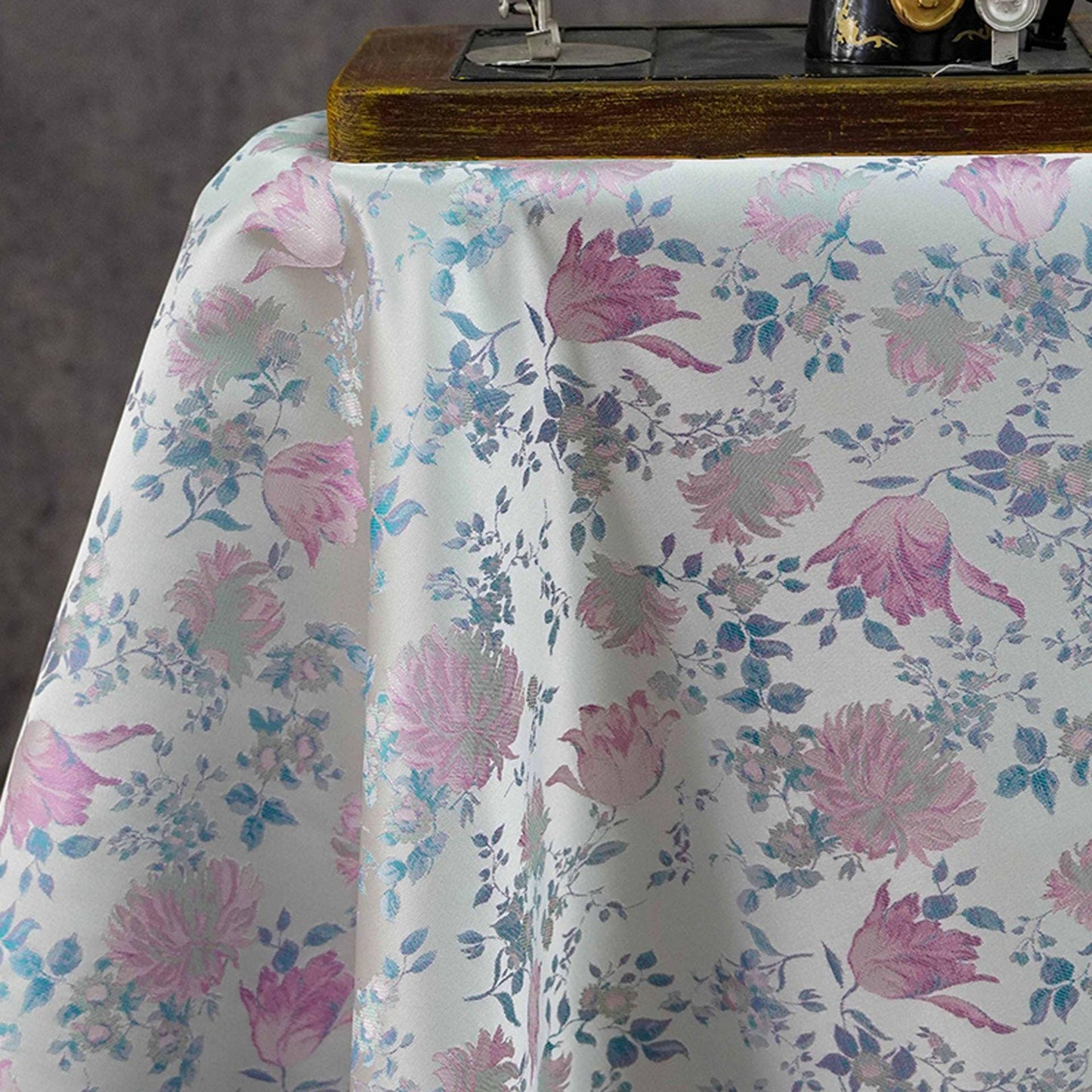 Floral Brocade Fabric, Luxury Woven Textile, Vintage Style Upholstery Craft Material, 55"Wide - Poppylollipop