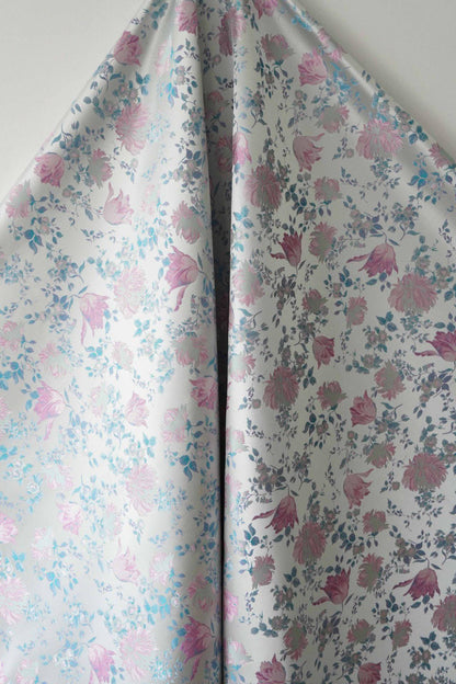 Floral Brocade Fabric, Luxury Woven Textile, Vintage Style Upholstery Craft Material, 55"Wide - Poppylollipop