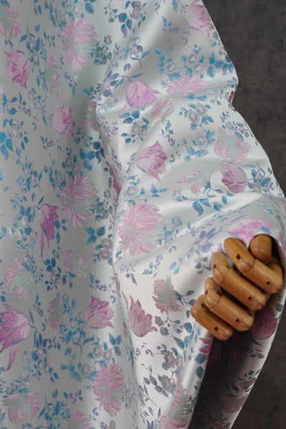 Floral Brocade Fabric, Luxury Woven Textile, Vintage Style Upholstery Craft Material, 55"Wide - Poppylollipop