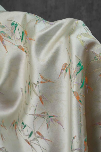 Song Brocade Bamboo Fabric, Chinese Jacquard Textile, Floral Pattern, Sewing Fabric (59" Wide)