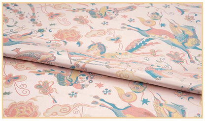 Song Brocade Jacquard Fabric, Chinese Horse Pattern Textile, Luxury Woven Fabric, Vintage Oriental Brocade, Sewing Upholstery Craft Fabric