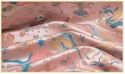 Song Brocade Jacquard Fabric, Chinese Horse Pattern Textile, Luxury Woven Fabric, Vintage Oriental Brocade, Sewing Upholstery Craft Fabric