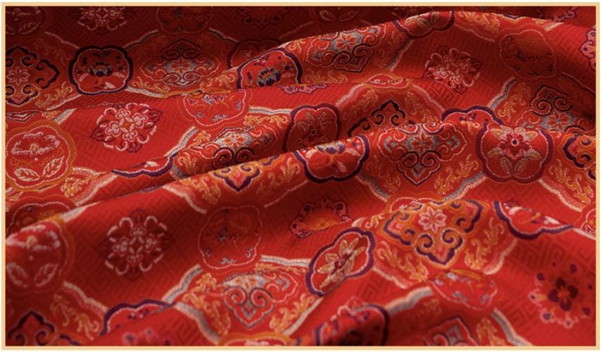 Dragon Brocade Fabric, Baoxiang Floral Pattern Textile, Traditional Jacquard Satin, Tibetan Mongolian Style Fabric, Luxury Upholstery Sewing - Poppylollipop