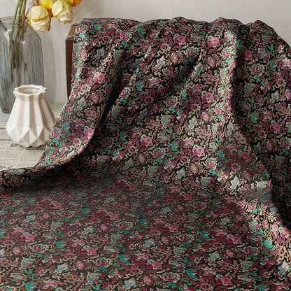Multi - color Song Brocade Fabric with Golden Thread, Luxury Five - Color Treasure Jacquard for Sewing Design, Premium Textile by the Yard - Poppylollipop