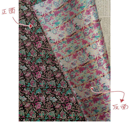 Multi - color Song Brocade Fabric with Golden Thread, Luxury Five - Color Treasure Jacquard for Sewing Design, Premium Textile by the Yard - Poppylollipop