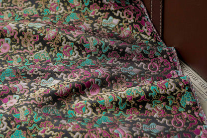 Multi - color Song Brocade Fabric with Golden Thread, Luxury Five - Color Treasure Jacquard for Sewing Design, Premium Textile by the Yard - Poppylollipop