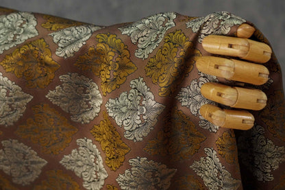 European Baroque Floral Fabric, Vintage Scroll Yarn - Dyed Jacquard, Luxury Brocade for Upholstery & Period Costumes, Heavyweight Textile - Poppylollipop