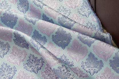 European Baroque Floral Fabric, Vintage Scroll Yarn - Dyed Jacquard, Luxury Brocade for Upholstery & Period Costumes, Heavyweight Textile - Poppylollipop