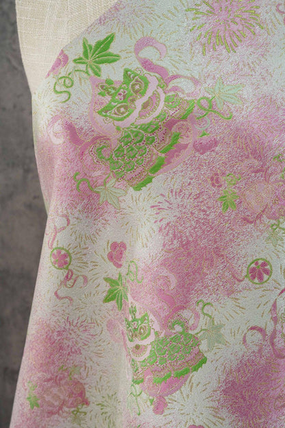 Luxury Song Dynasty Brocade Fabric, Golden Thread Jacquard Textile for Couture, Premium Oriental Silk Woven Material by the Yard - 1 Meter - Poppylollipop