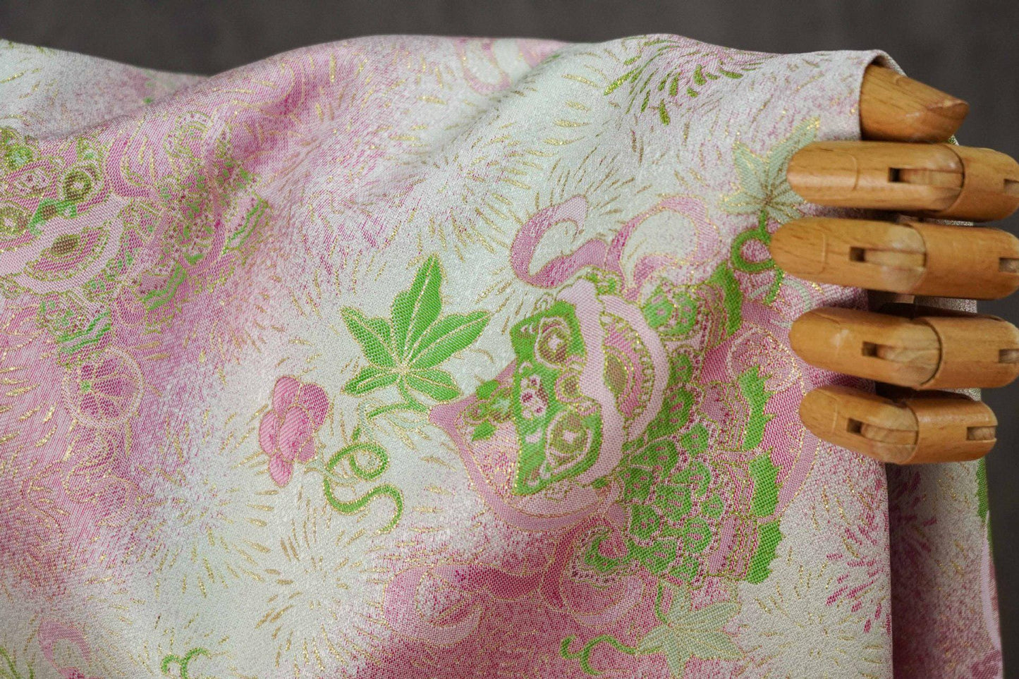 Luxury Song Dynasty Brocade Fabric, Golden Thread Jacquard Textile for Couture, Premium Oriental Silk Woven Material by the Yard - 1 Meter - Poppylollipop