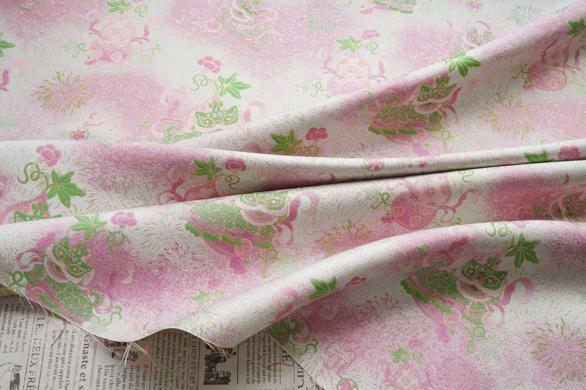 Luxury Song Dynasty Brocade Fabric, Golden Thread Jacquard Textile for Couture, Premium Oriental Silk Woven Material by the Yard - 1 Meter - Poppylollipop