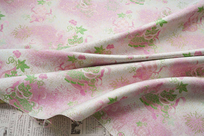 Luxury Song Dynasty Brocade Fabric, Golden Thread Jacquard Textile for Couture, Premium Oriental Silk Woven Material by the Yard - 1 Meter - Poppylollipop