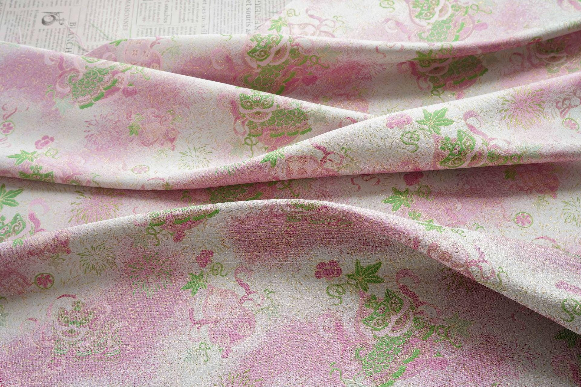 Luxury Song Dynasty Brocade Fabric, Golden Thread Jacquard Textile for Couture, Premium Oriental Silk Woven Material by the Yard - 1 Meter - Poppylollipop
