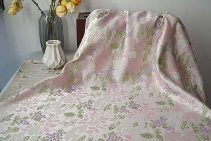 Grape Butterfly song Brocade Fabric, Luxury Gold Thread Jacquard, Premium Oriental Silk Woven Textile for Couture & Sewing - 1 Meter - Poppylollipop