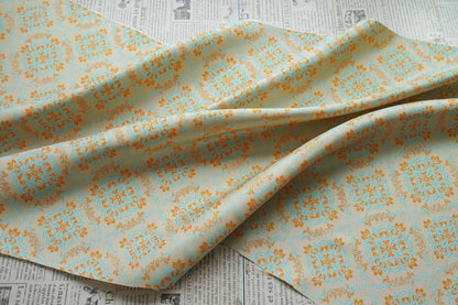Rhombus Floral Brocade Fabric Rayon Silk Jacquard Damask Fabric Xianghua Pattern Textile for Costume Upholstery Cheongsam Craft Fabric - Poppylollipop