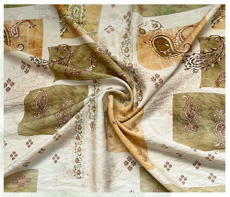 Vintage Paisley Patchwork Print Cotton Fabric By The Yard | Earthy Green Gold Boho Floral | Dress Blouse Quilting Cottagecore Sewing - Poppylollipop